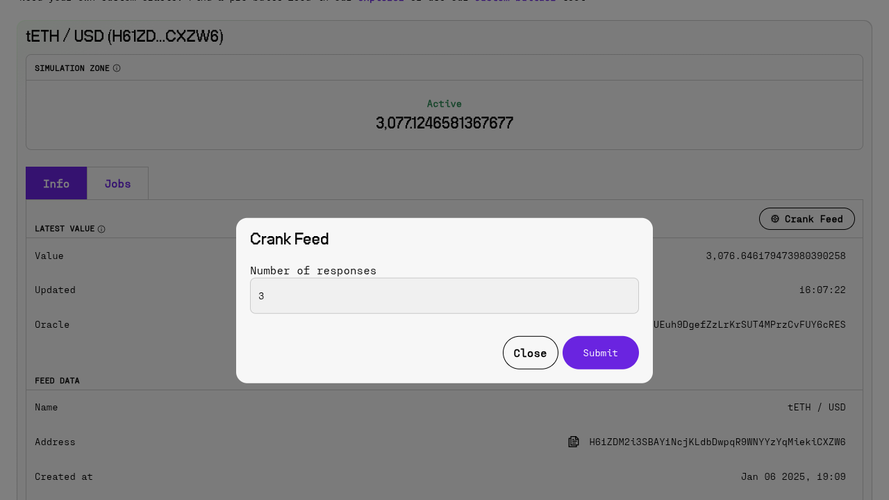 Crank Feed Modal for tETH (Switchboard)